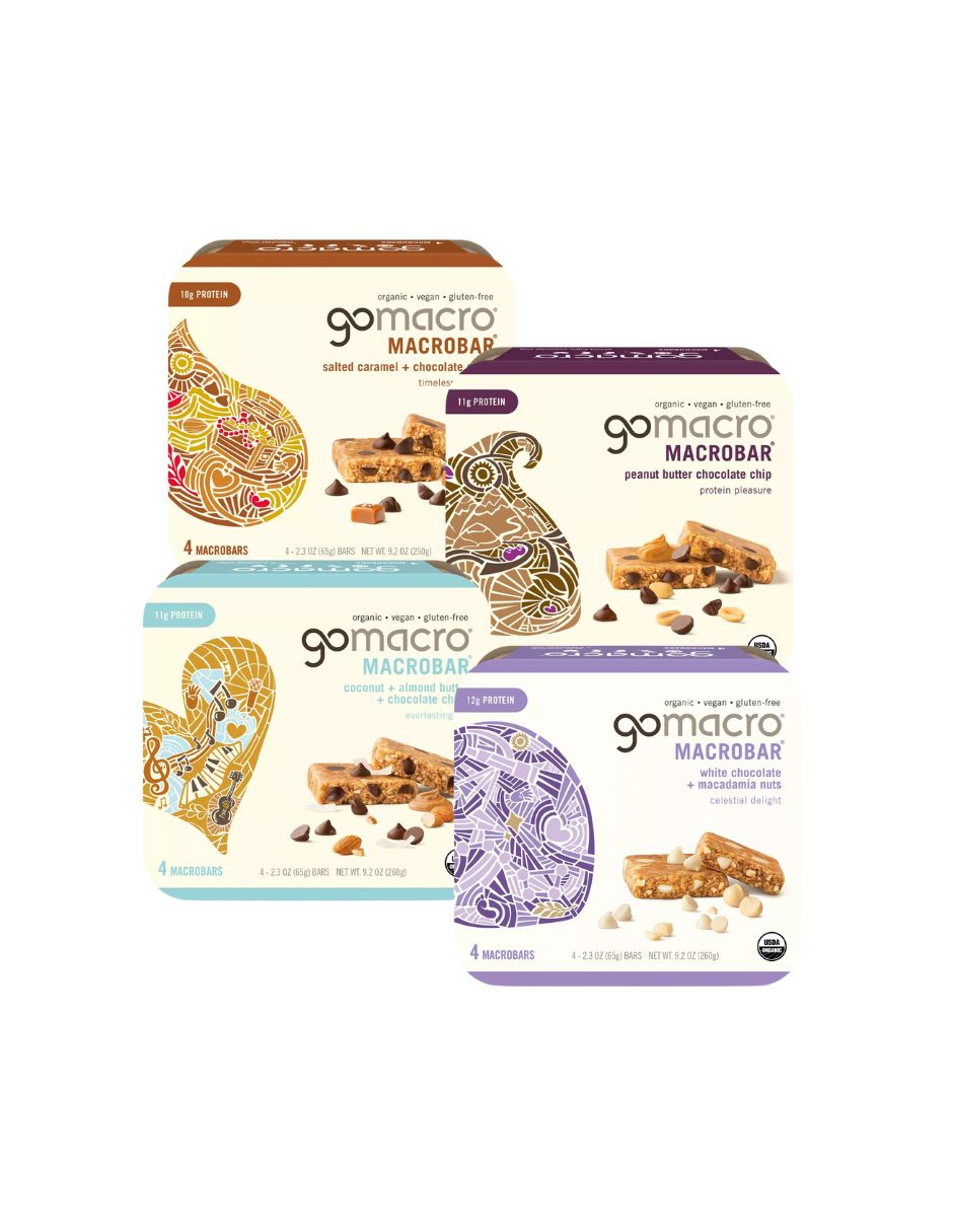Barras de Proteína GoMacro MacroBars 4 unidades, 250 g (variedad)