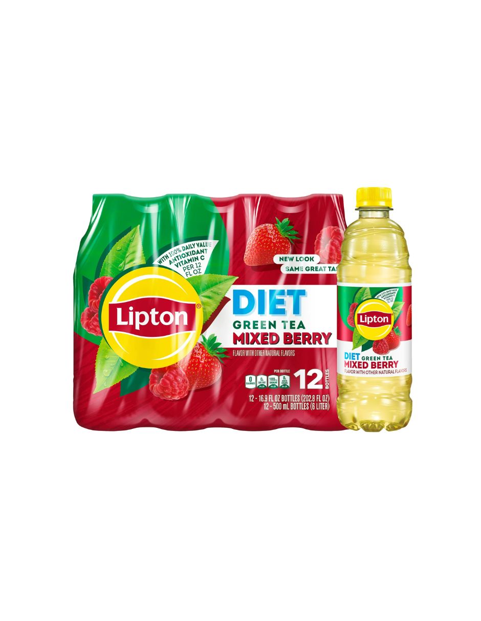 Lipton Diet té verde helado de bayas mixtas paquete de 12 botellas