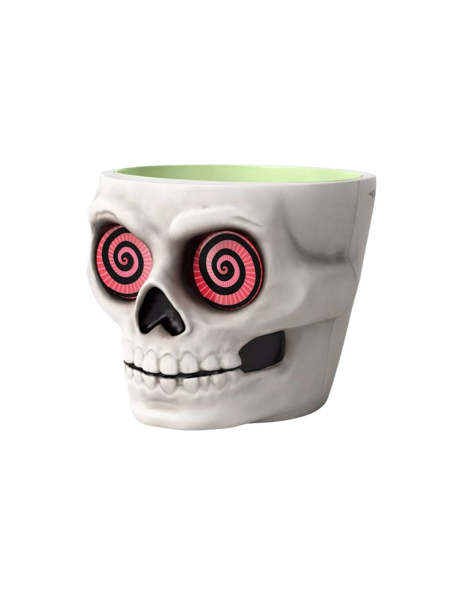Calavera Halloween con Luz y Sonido + Tazón de Dulces