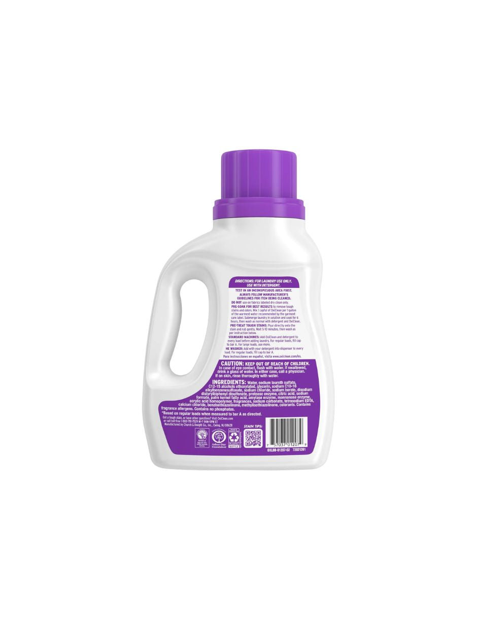 OxiClean Odor Eliminador de manchas y olores, Líquido potenciador de lavandería 1.20 Lt