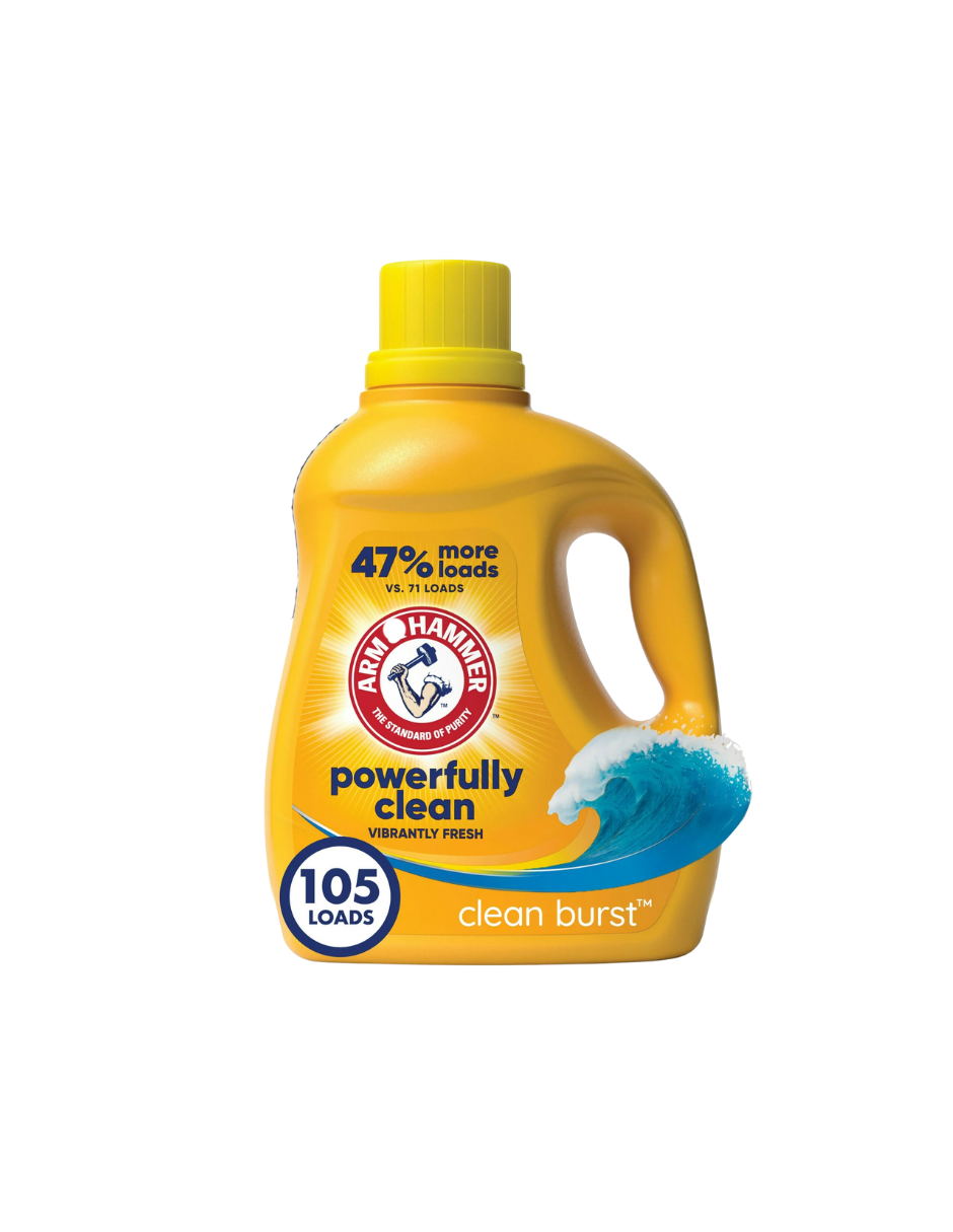 Arm & Hammer Clean Burst, 105 cargas de detergente líquido para ropa