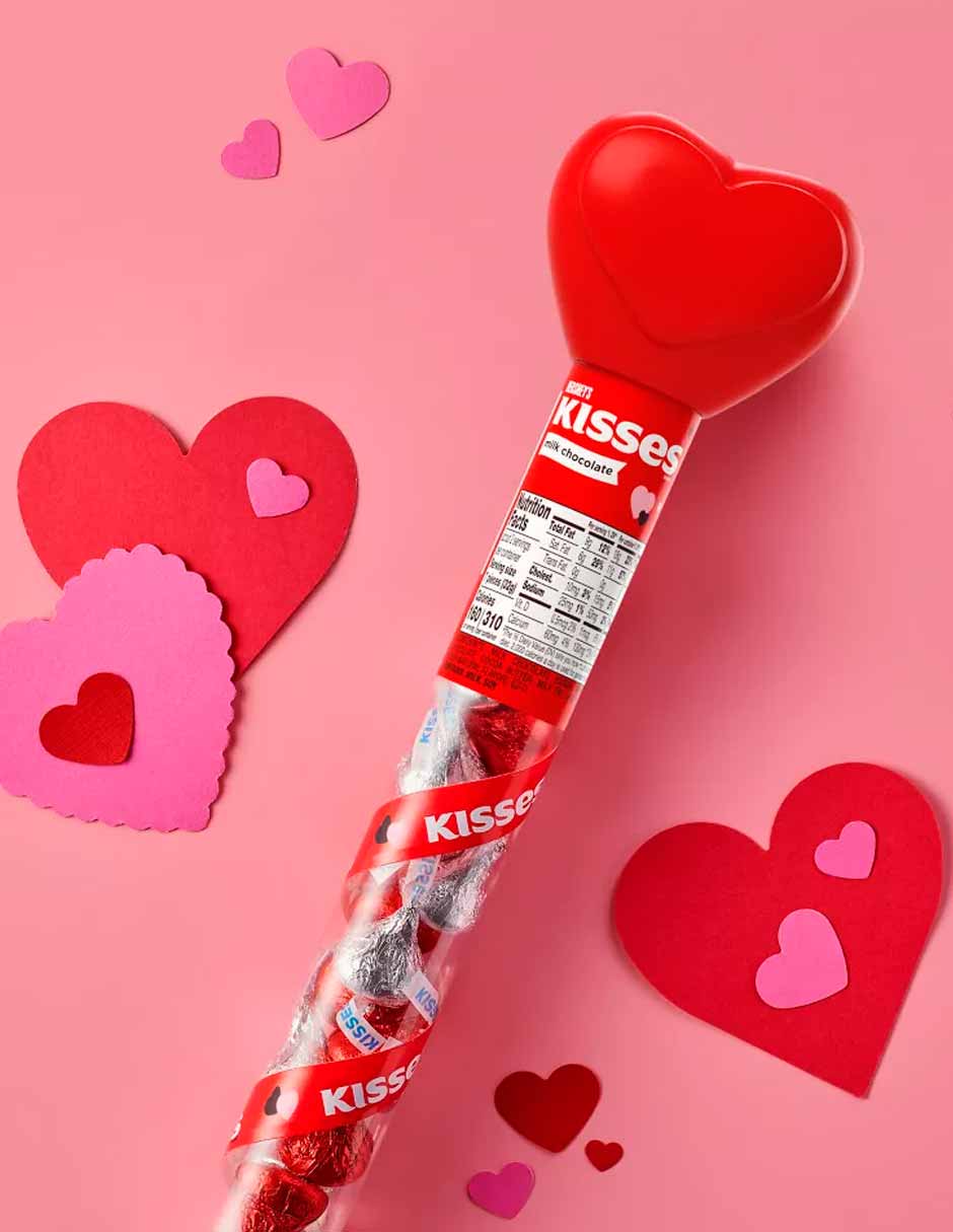 Hershey's Kisses Bastón con chocolates con leche San Valentín 63gr