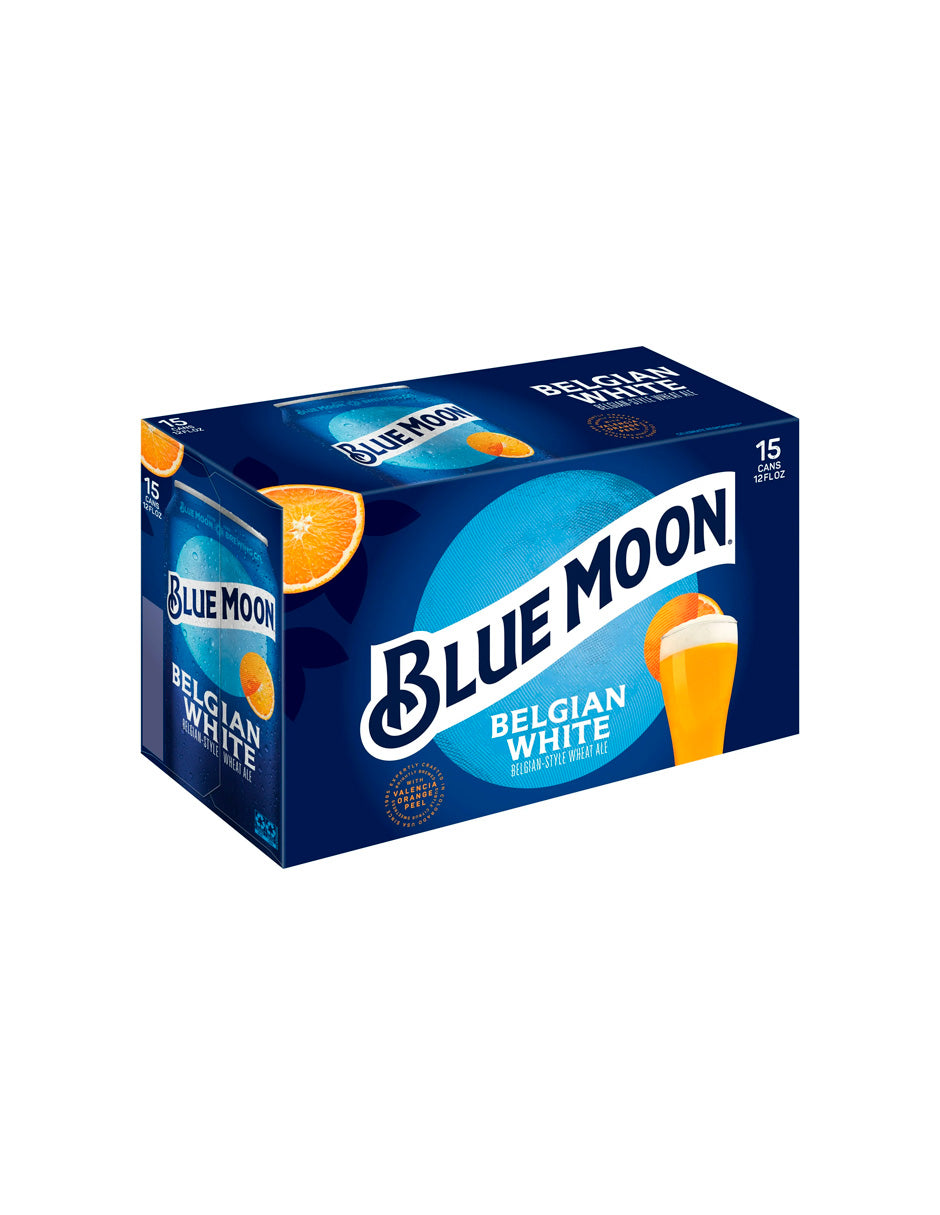 Blue Moon Cerveza artesanal blanca belga, 15 pack