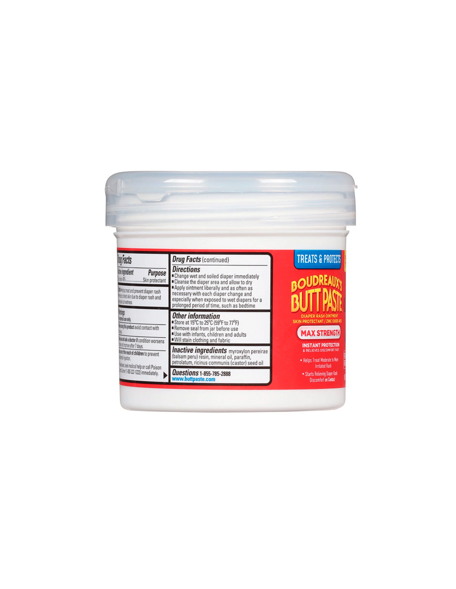Boudreaux's Butt Paste Maximum Strength, crema para la dermatitis del pañal del bebé, ungüento para bebés, 396gr