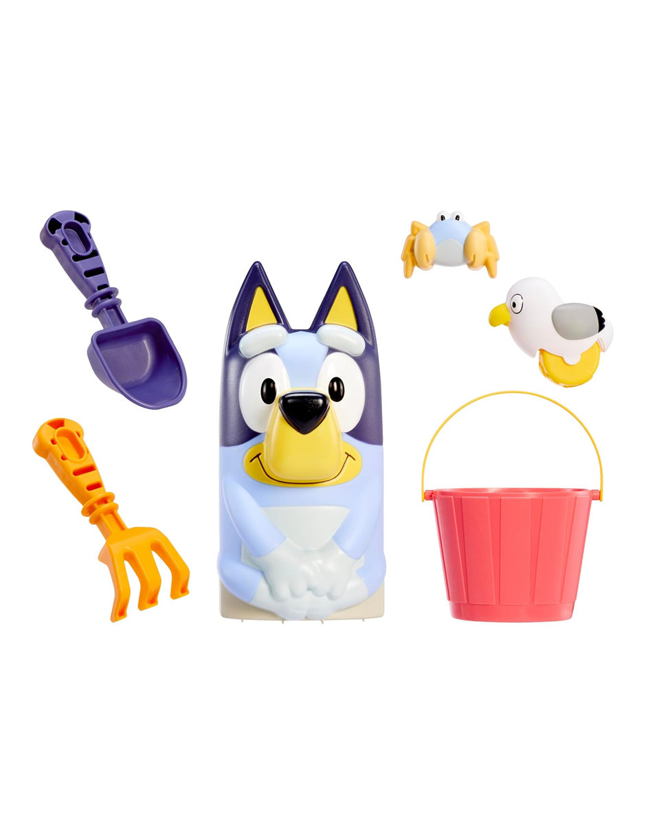 Little Tikes Bluey Beach Day caja de arena con 6 accesorios