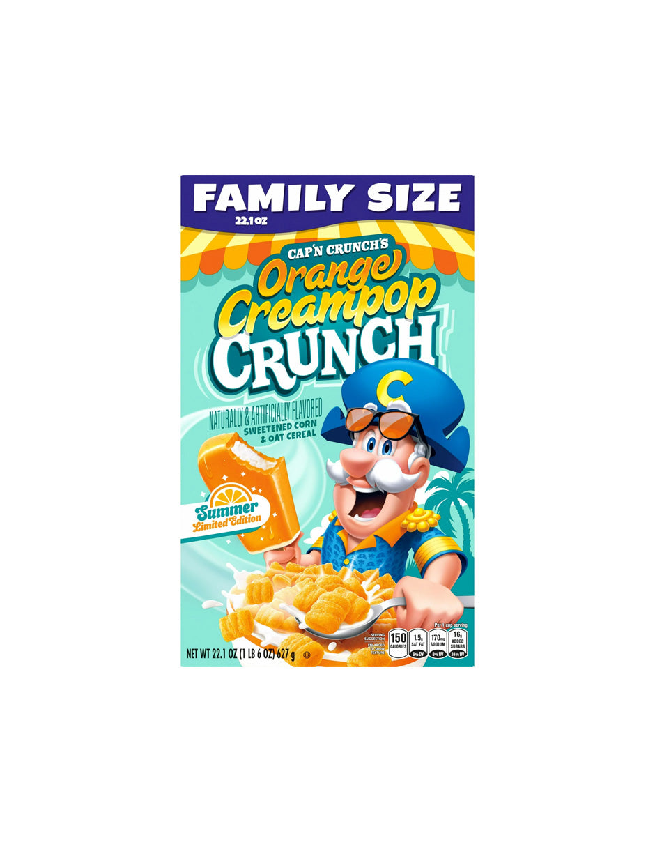 Cereal Cap'n Crunch Naranja Creampop Edición Limitada 627gr