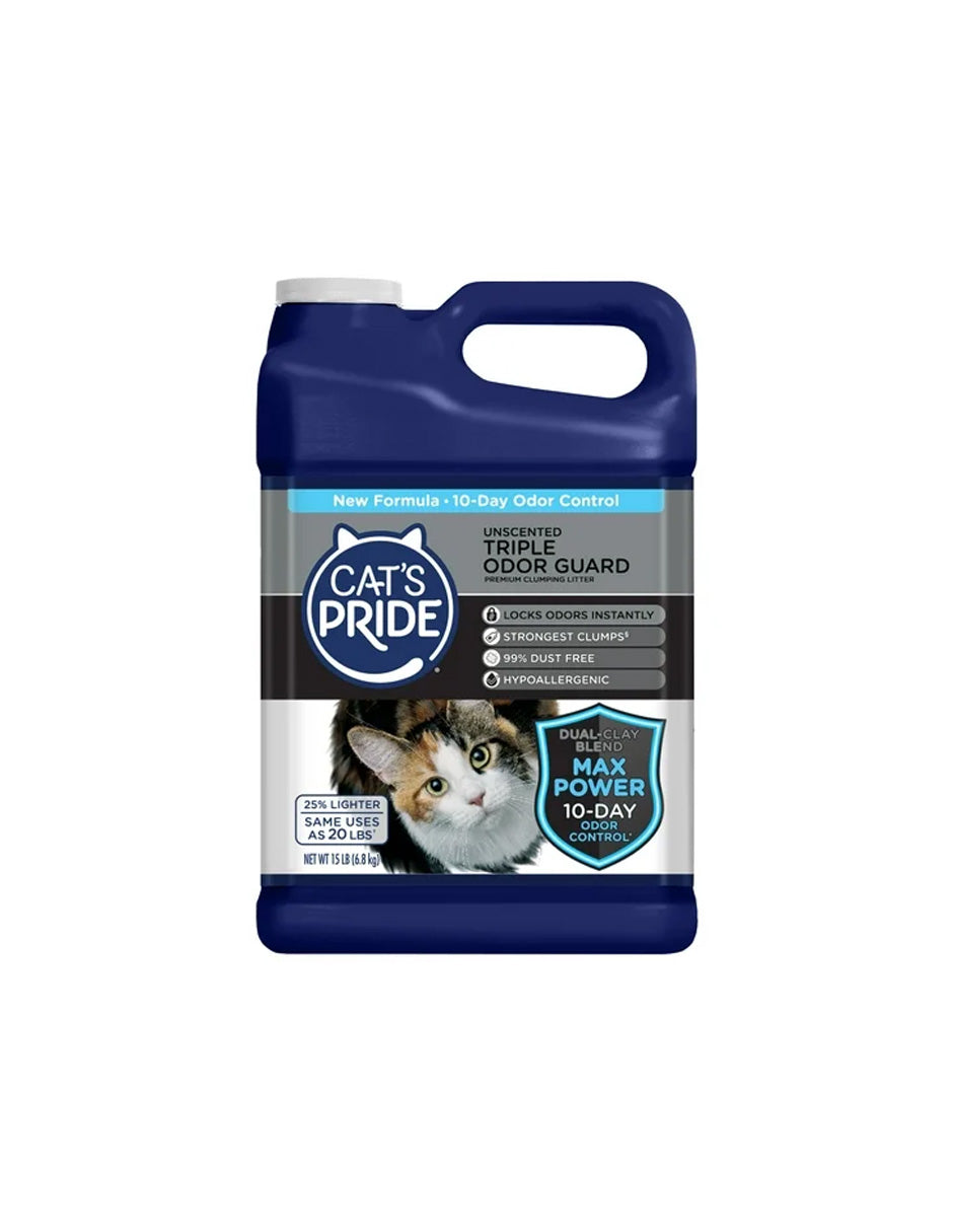 Arena para gatos Cat's Pride Max Power Aglomerante Sin Perfume 6.8kg