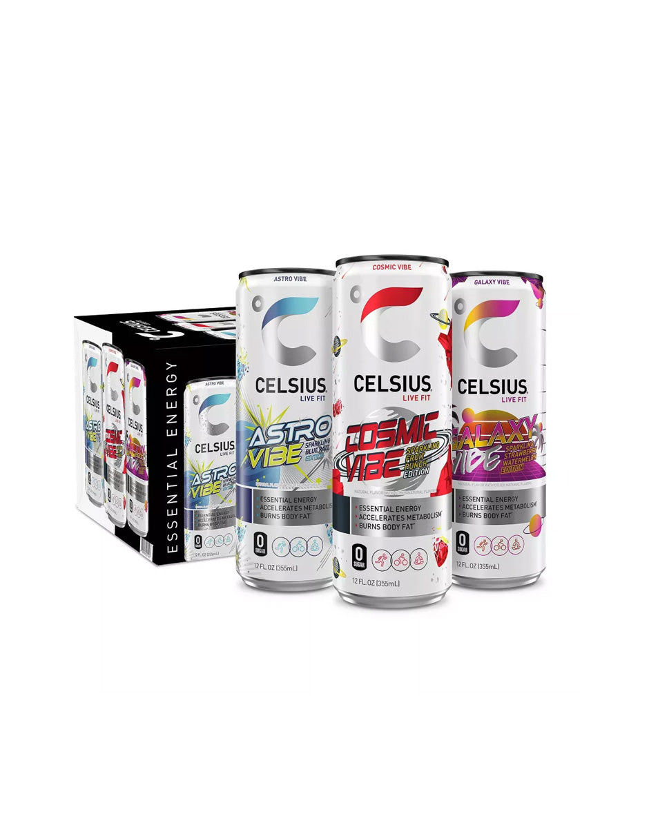 CELSIUS Sparkling Space bebida Energética Funcional Sin Azúcar 12 Latas de 355 ml