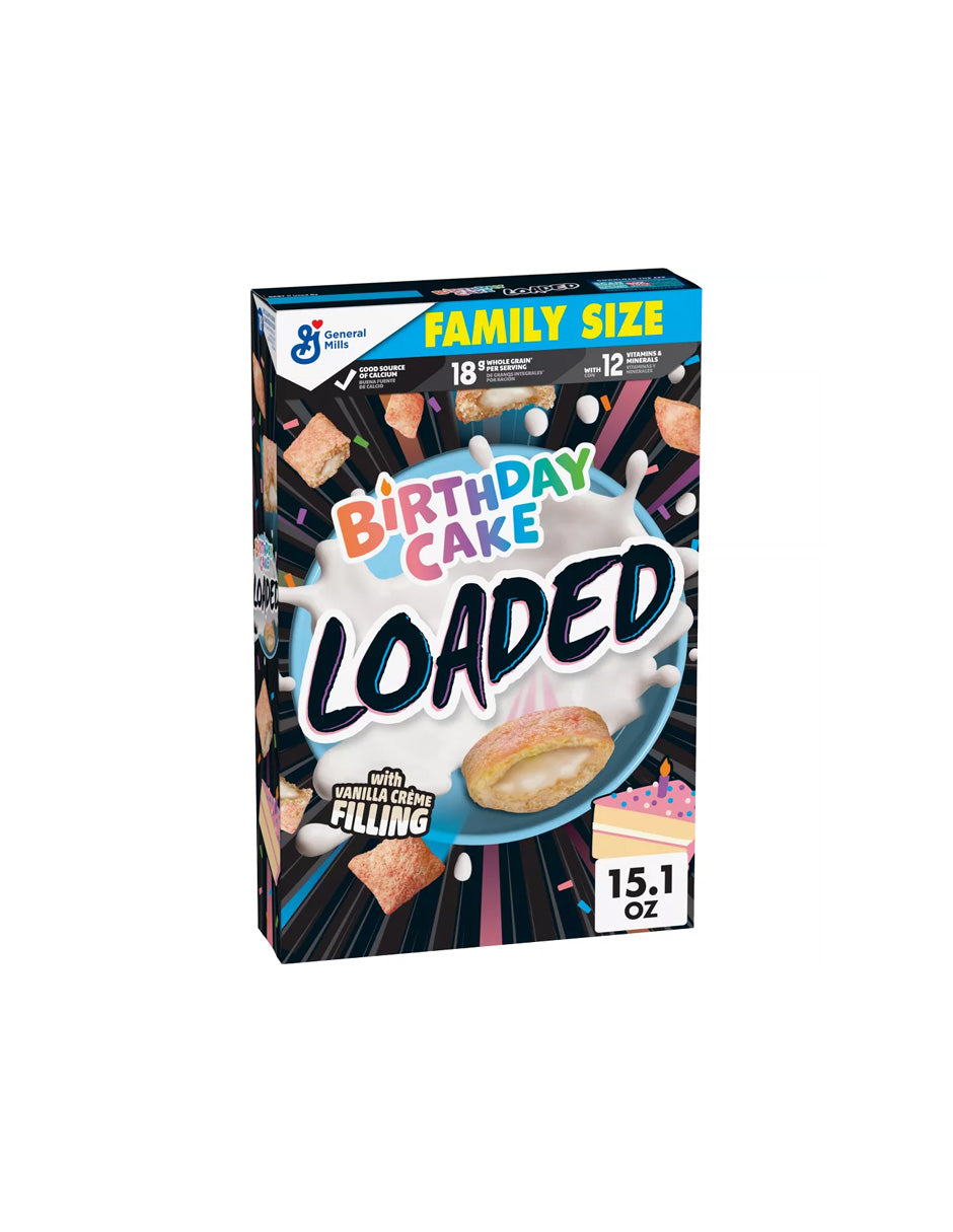 Cereal Loaded Birthday Cake relleno con sabor vainilla 428gr