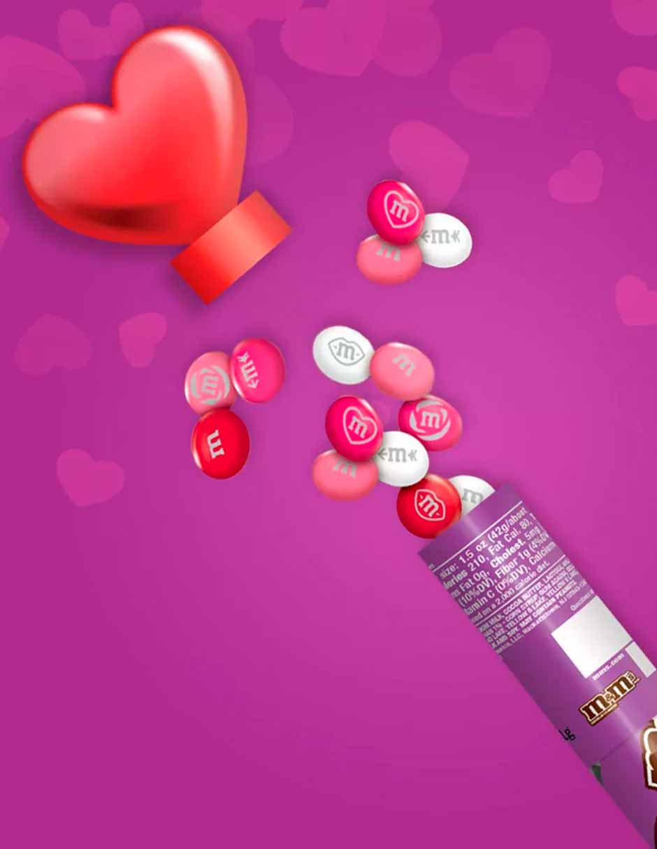 M&M's Bastón relleno de chocolates con leche San Valentín 85gr