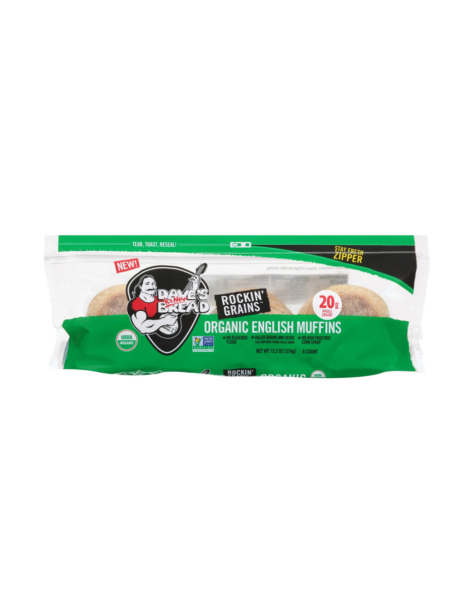 Panecillos Ingleses Orgánicos Rockin' Grains Dave’s Killer Bread 6 Unidades