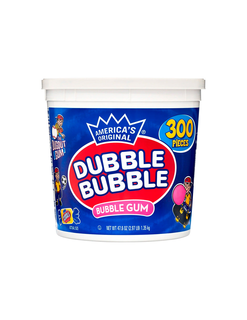 Dubble Bubble goma de mascar envuelto individualmente, 300 piezas