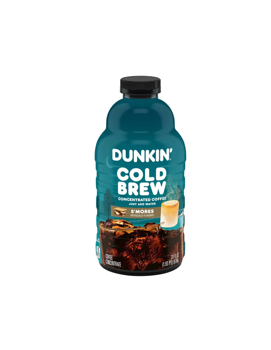 Dunkin Cold Brew concentrado, sabor S'mores, solo agregue agua 917ml