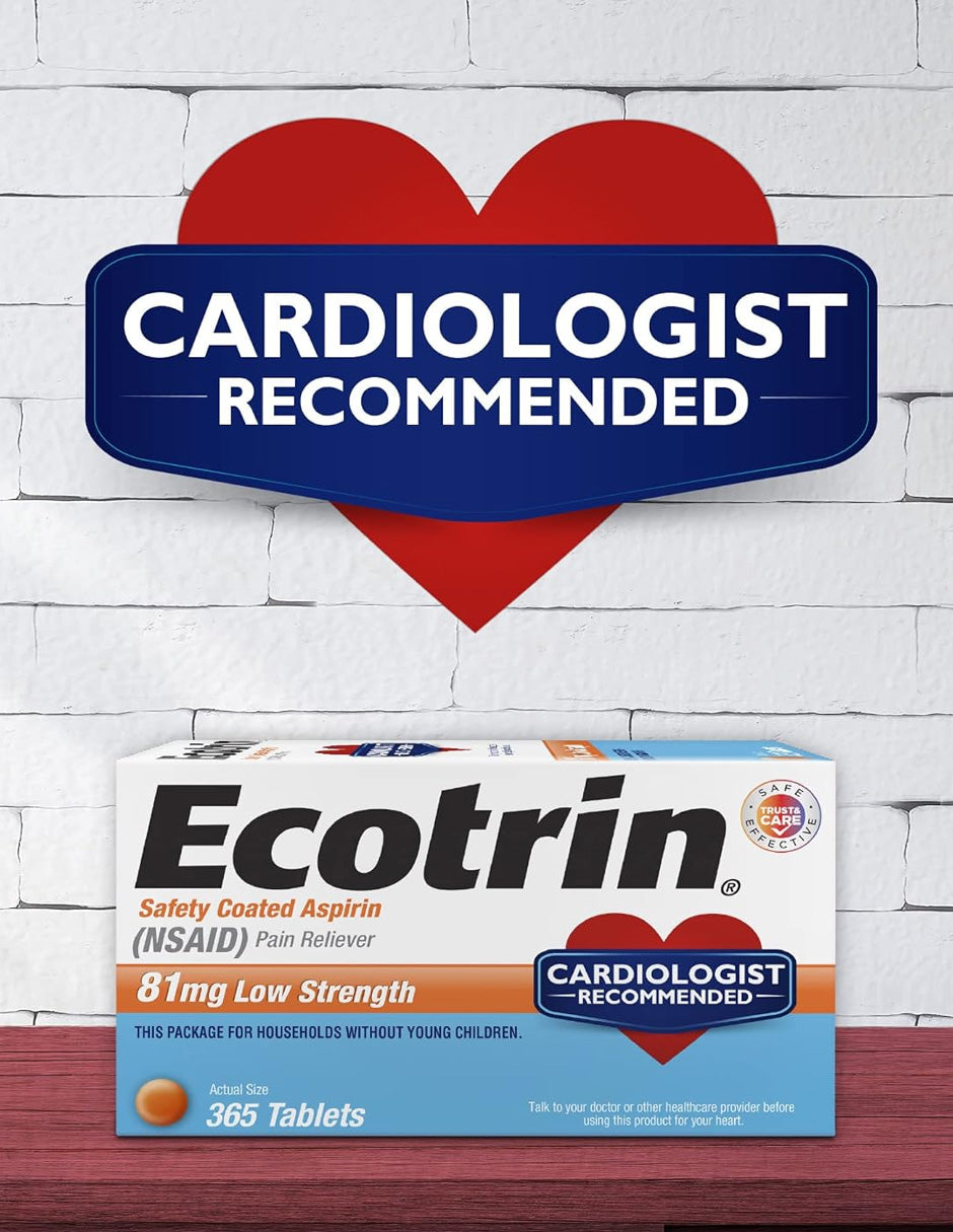 Tabletas de Aspirina Ecotrin 81 mg 150 tabletas