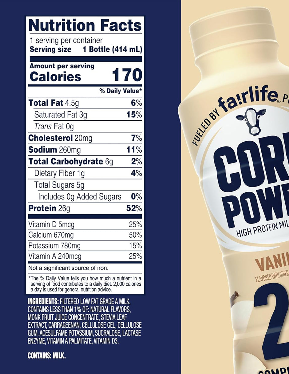 Batido de Proteína Core Power Vainilla Paquete 12 de 118ml