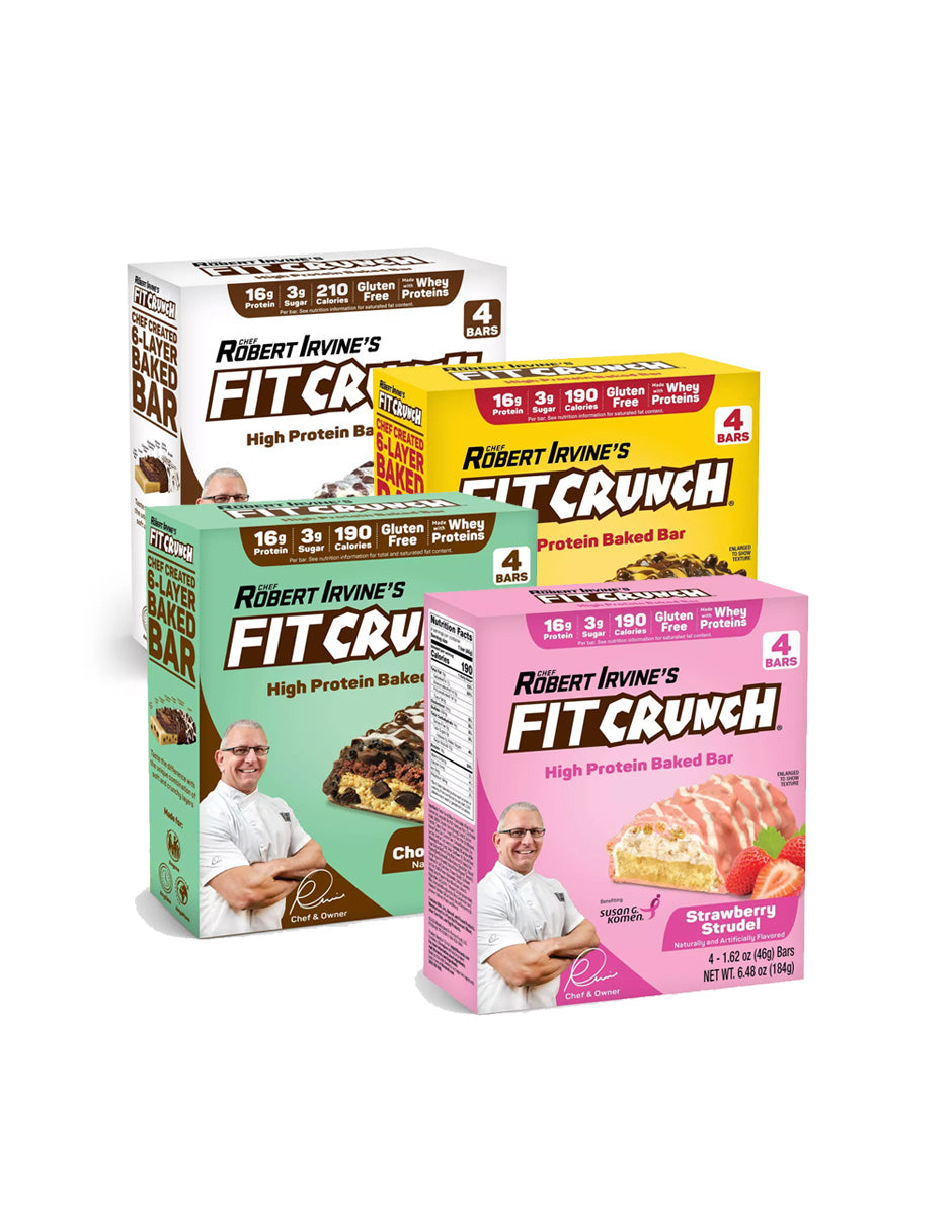 Barras de proteínas FITCRUNCH Chef Robert Irvine 4 barras 184gr (variedad)