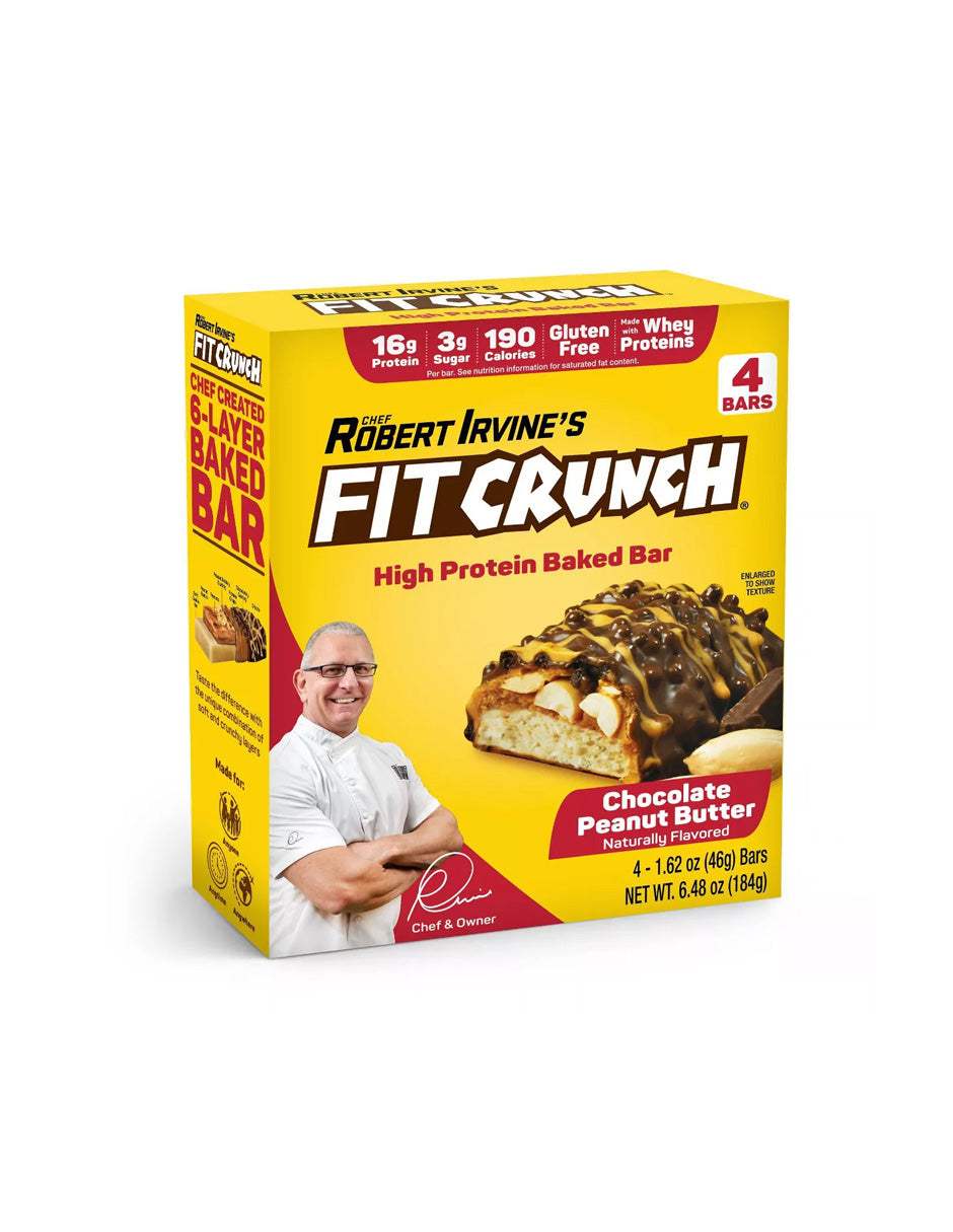 Barras de proteínas FITCRUNCH Chef Robert Irvine 4 barras 184gr (variedad)
