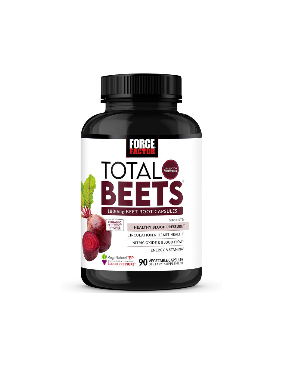 Cápsulas Total Beets Force Factor con remolacha 1800 mg, 90 cápsulas