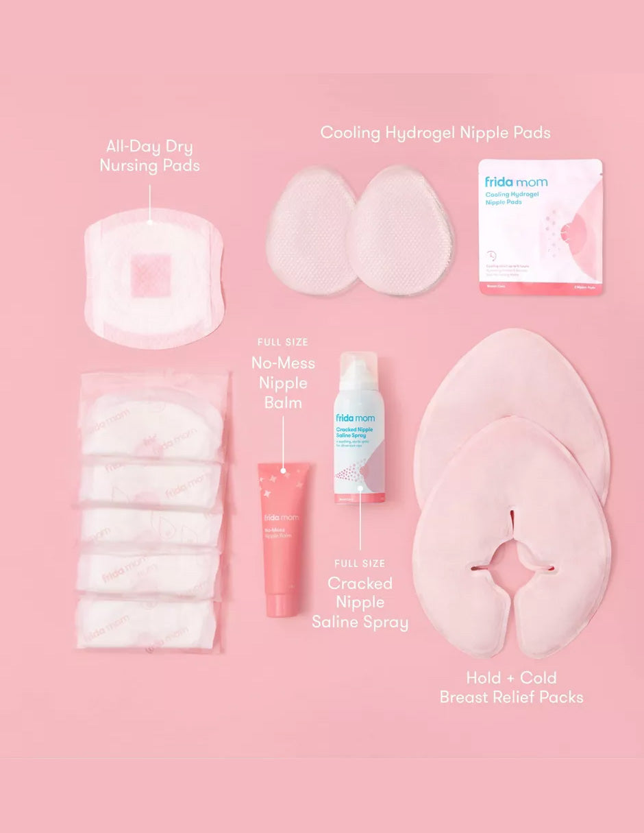 Kit esencial para lactancia materna Frida Mom con accesorios posparto