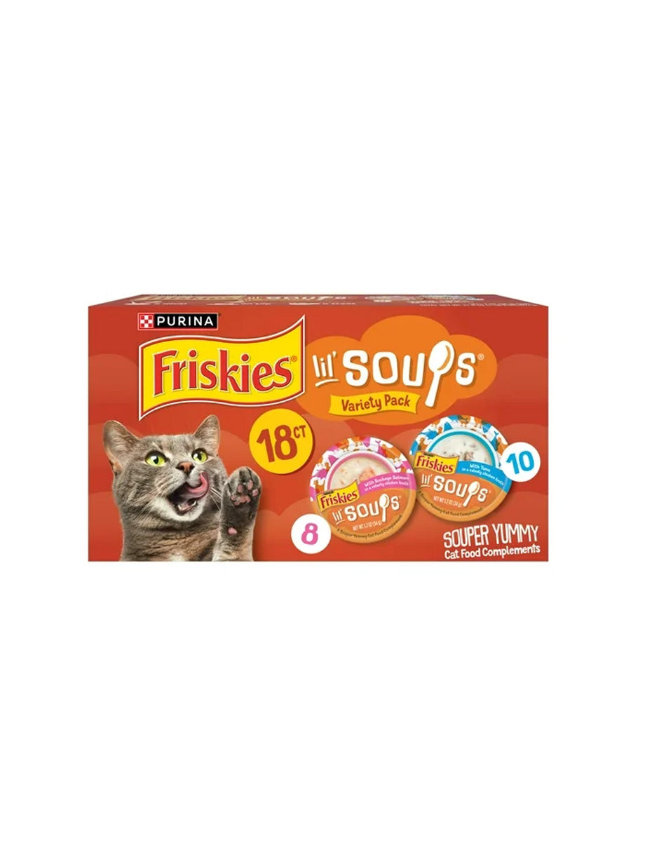 Friskies Lil' Soups alimento de complemento sabor Salmón y atún 18 pack