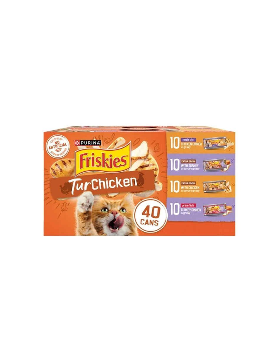 Friskies Gravy alimento húmedo sabor Pollo y Pavo 40 Latas de 5.5oz