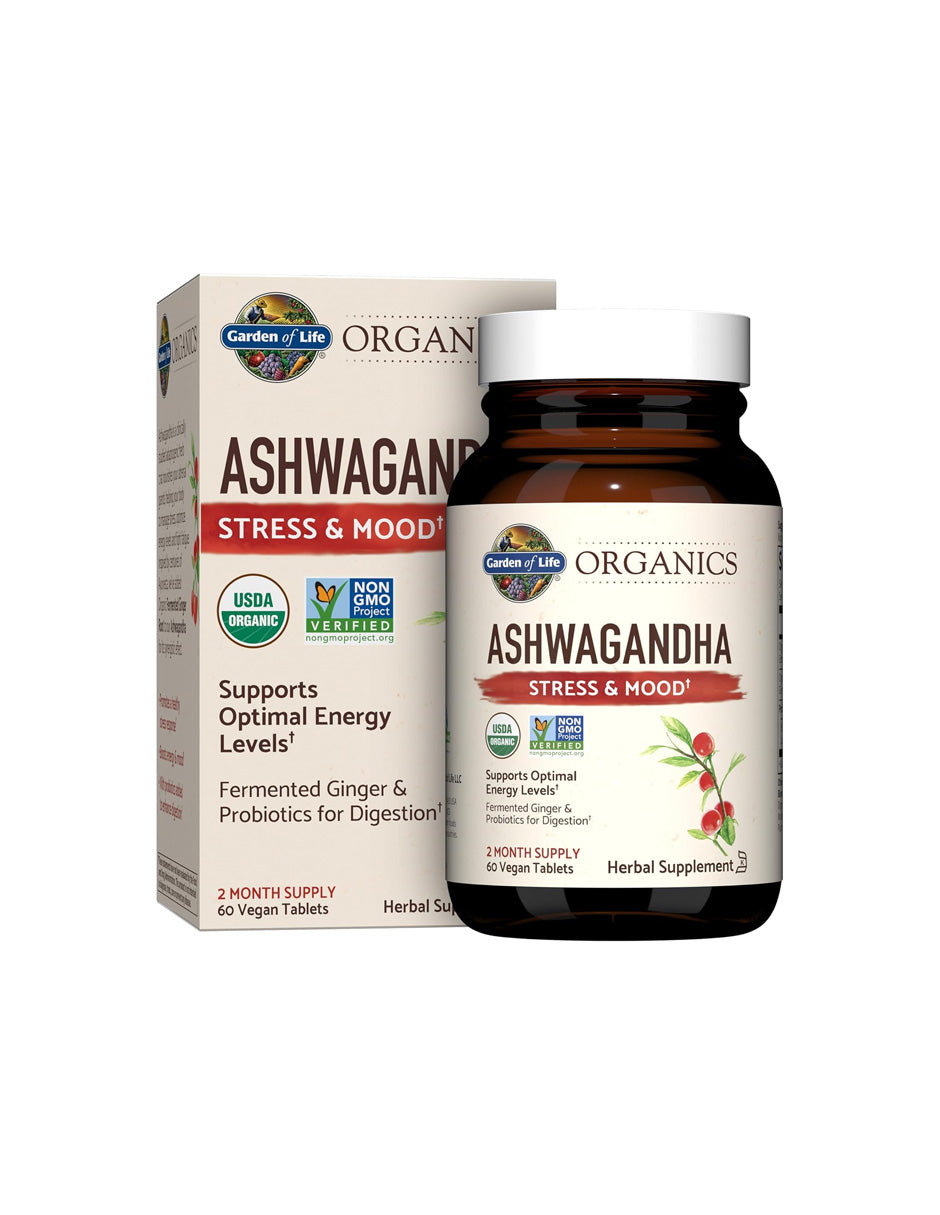 Suplemento Ashwagandha Garden of Life con Probióticos 60 tabletas