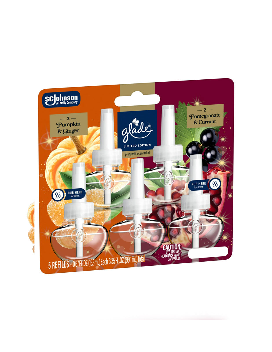 Repuestos Glade Calabaza, Jengibre y Frutas Rojas 5 pzas