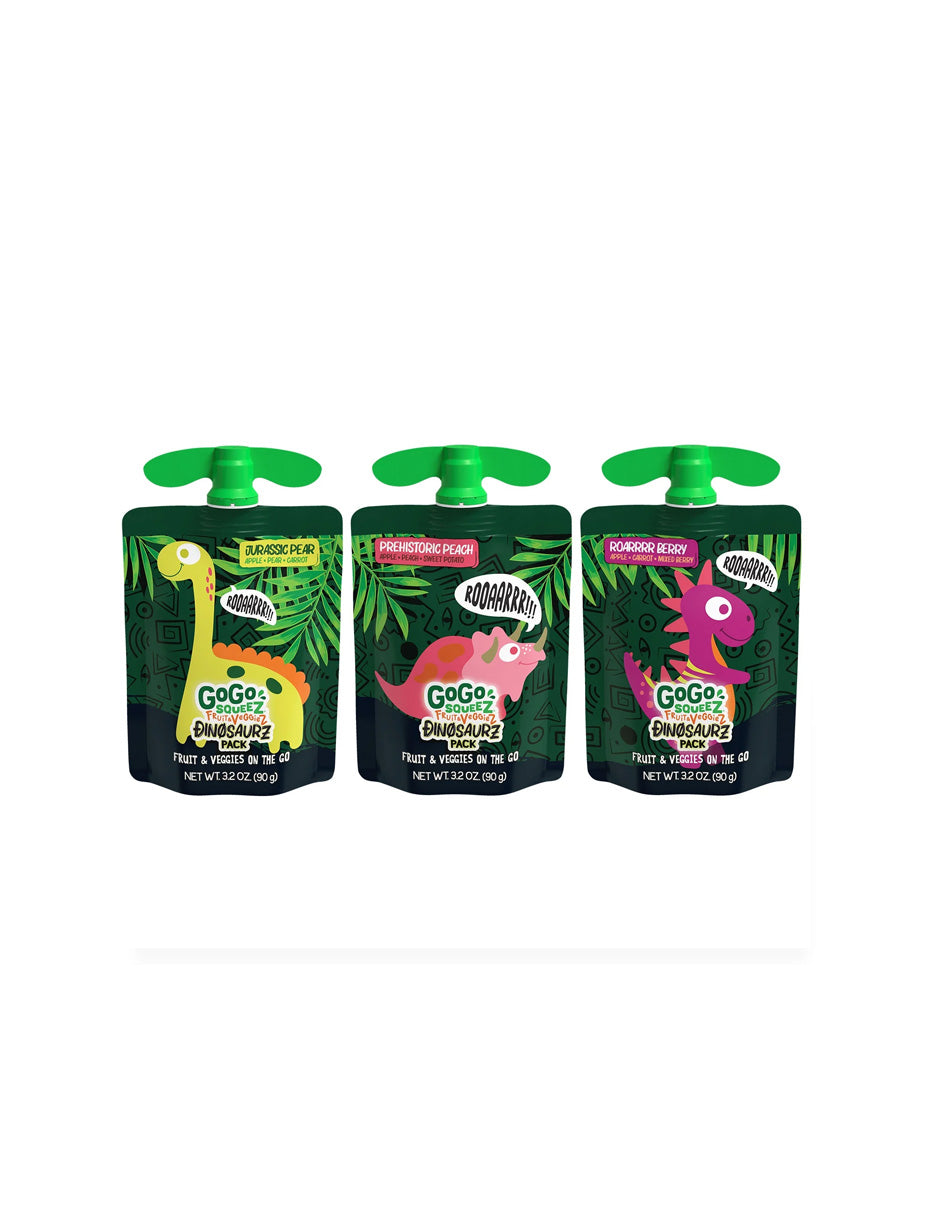 GoGo squeeZ snacks Frutas y verduras niños variedad Jurásica 20 unidades