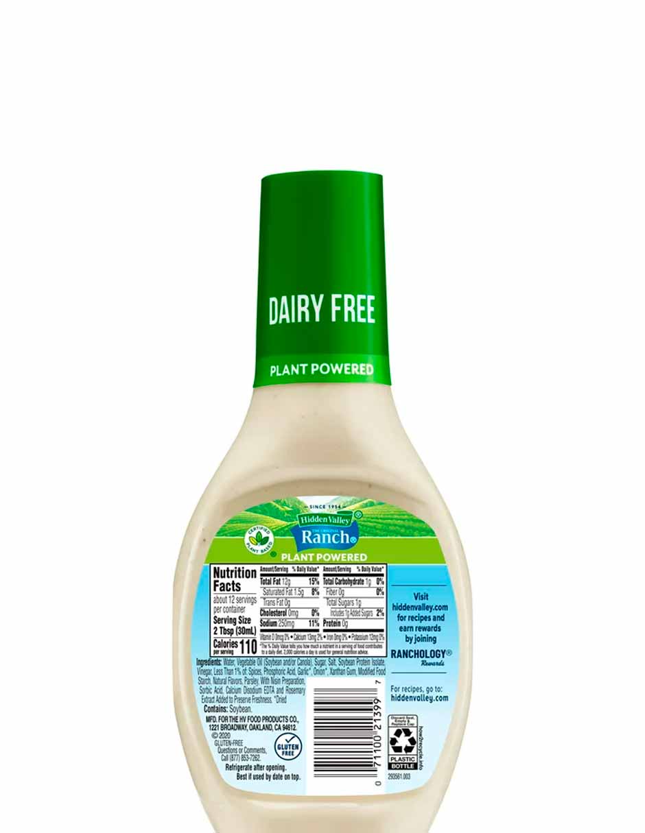 Hidden Valley Vegan Aderezo Ranch sin lácteos 354ml