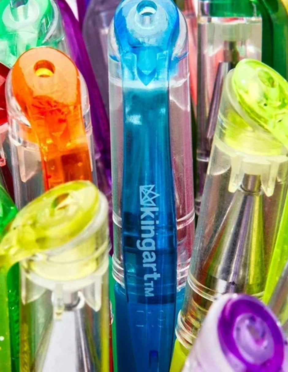 Bolígrafos de Gel con Brillo KINGART 30 Colores