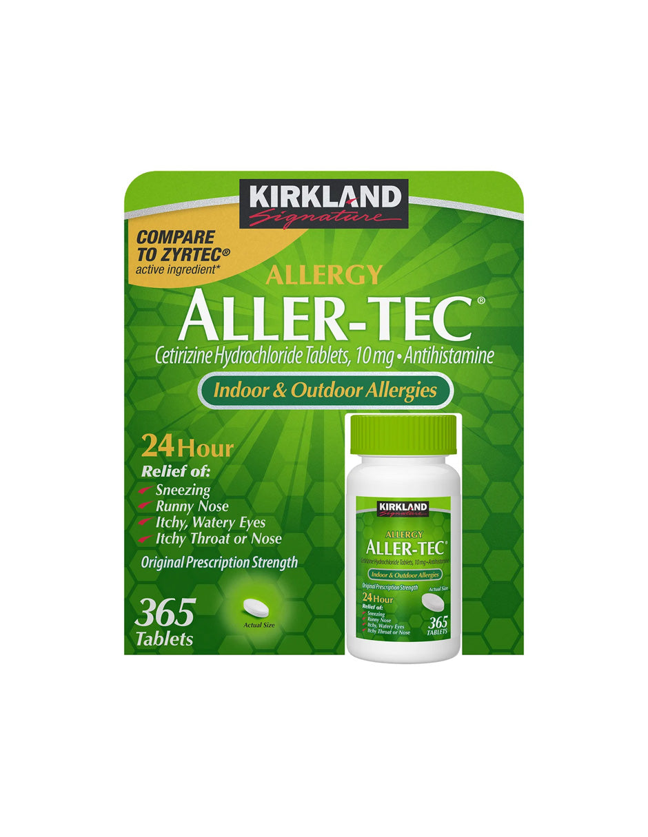 Kirkland Signature tabletas Aller-Tec para la alergia, 365 comprimidos