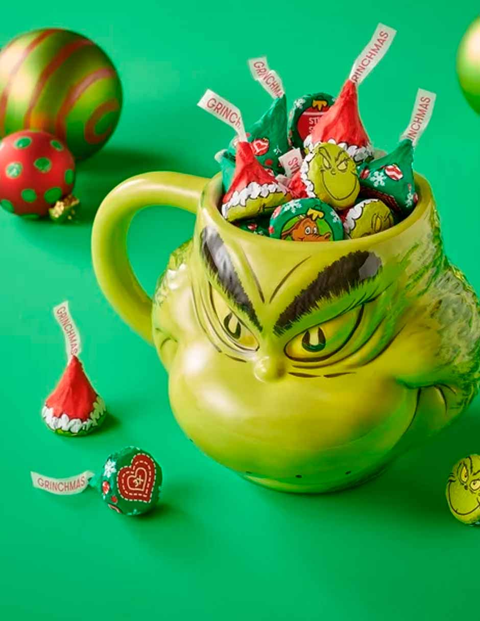 Kisses Grinch chocolate con leche edición navideña 910gr