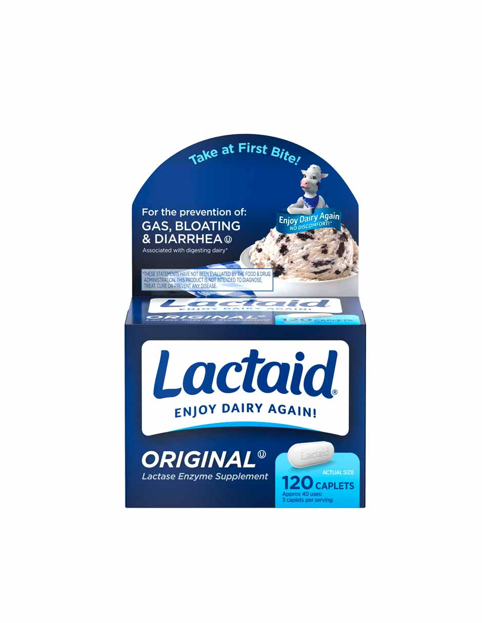 Lactaid cápsulas para el alivio de la intolerancia a la lactosa, 120 ct