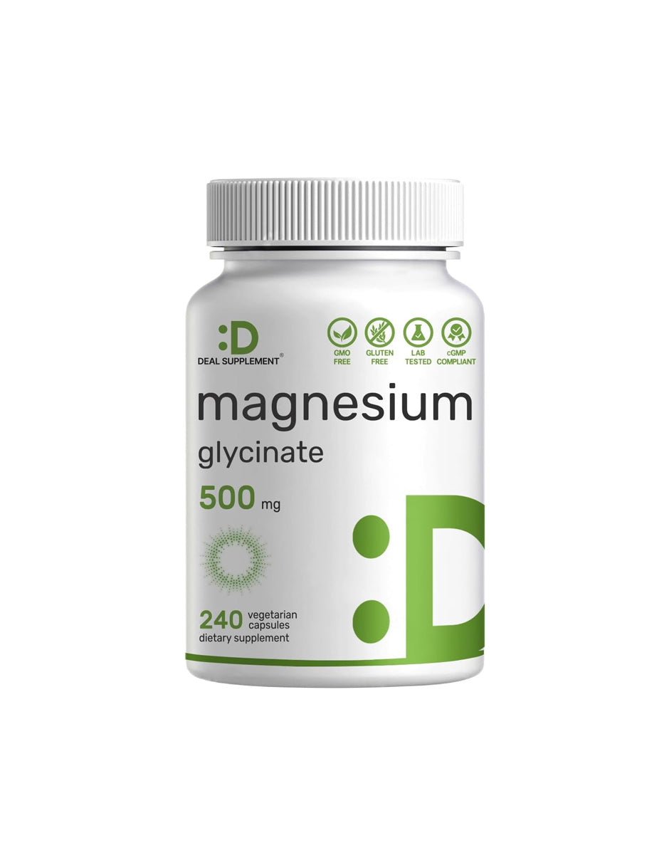 Deal Supplement Glicinato de magnesio de 500 mg, 240 cápsulas