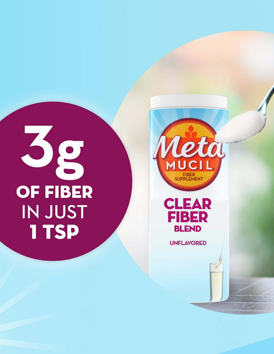 Metamucil Fiber Suplemento Clear Fiber en Polvo para la Salud Digestiva 330gr