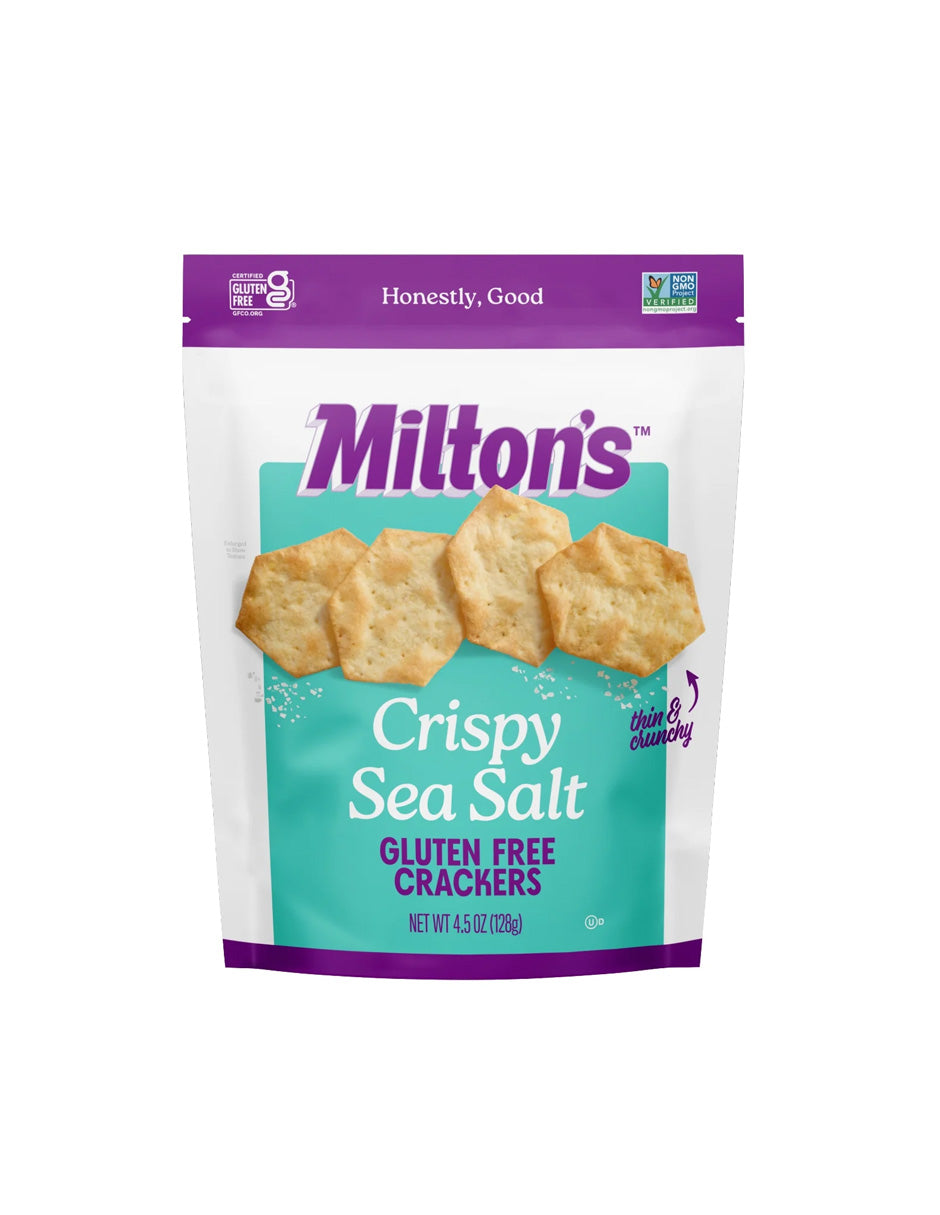 Milton's Craft Bakers Galletas crujientes de sal marina sin gluten 128gr