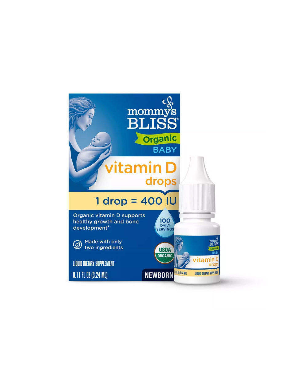 Gotas de Vitamina D Orgánica Mommy’s Bliss, 400 UI por porción, 10 ml