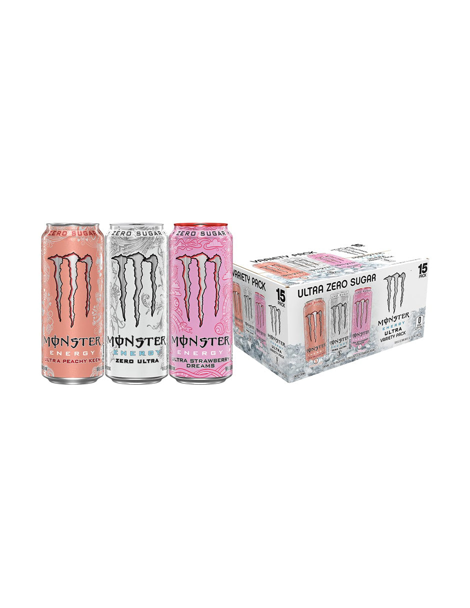 Monster Energy Ultra Variety Pack Zero Sugar Pack 15 latas de 473ml