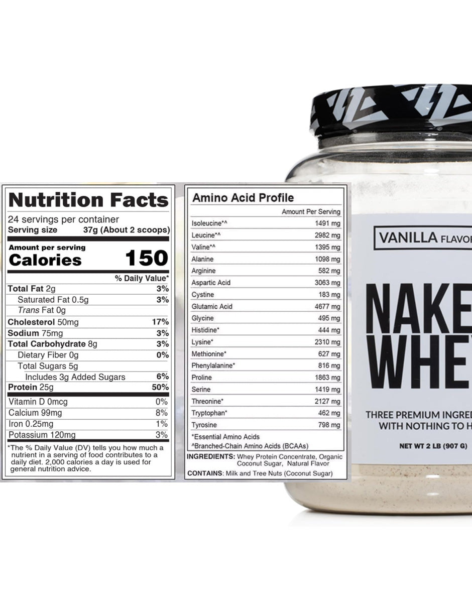 Proteína de Suero NAKED Vainilla 25g Grass Fed 3 Ingredientes 907g