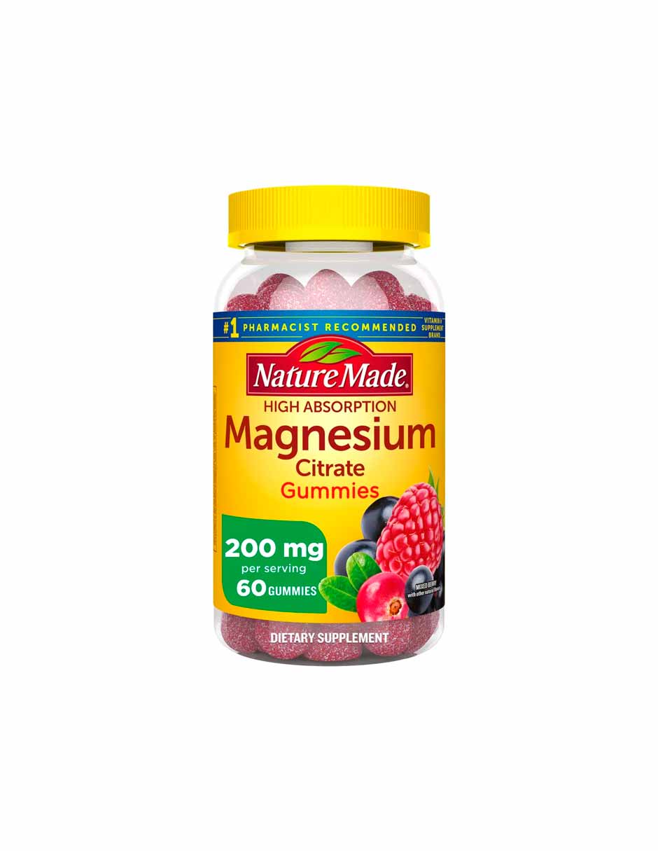 Nature Made Gomitas citrato de magnesio de alta absorción de 200 mg 60 unidades
