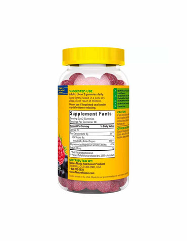 Nature Made Gomitas citrato de magnesio de alta absorción de 200 mg 60 unidades