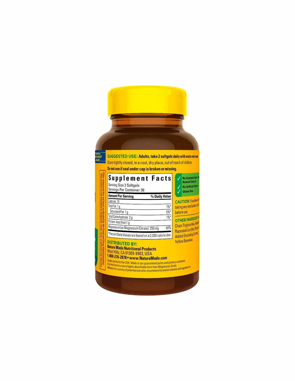 Nature Made Magnesio Citrate 250mg, 60 softgels