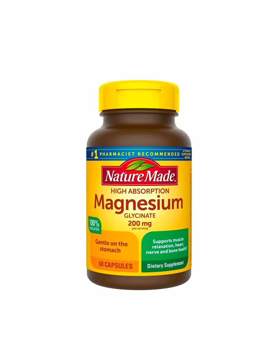 Nature Made Cápsulas magnesio de glicinato 200 mg, 60 unidades