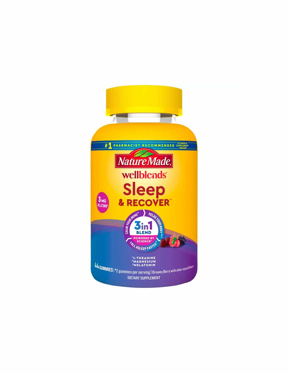 Nature Made Sleep and Recover gomitas con melatonina, L teanina y magnesio 44 gomitas