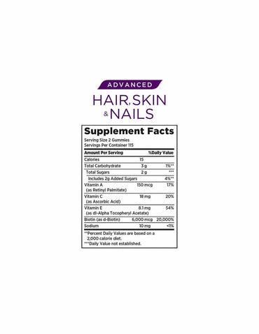 Nature's Bounty vitaminas para cabello, piel y uñas Avanzado, 230 Gomitas