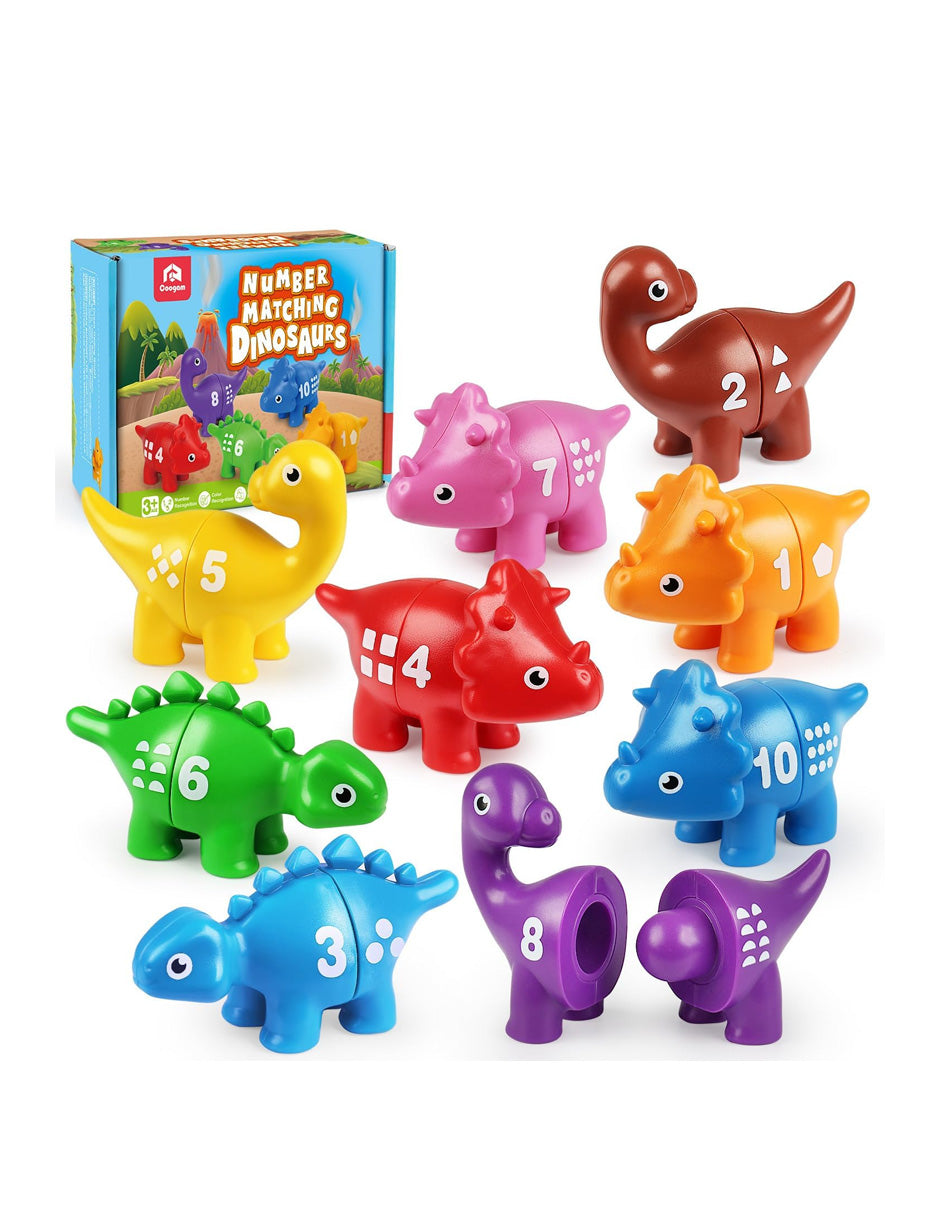 Juego Educativo de Números y Dinosaurios Coogam 10 Pzs