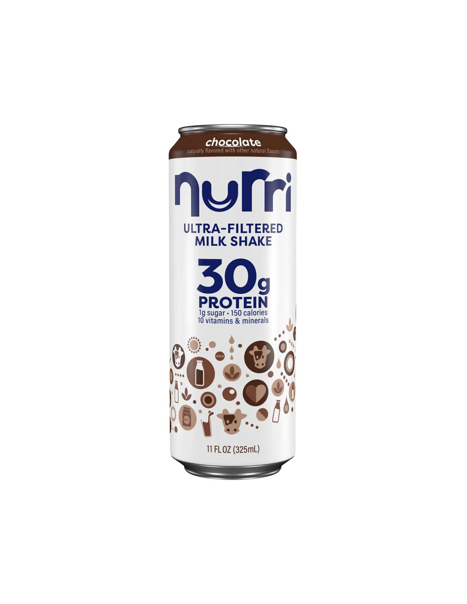 Nurri Batido de Proteína Sabor Chocolate 30g de Proteína, 1g de Azúcar 325 ml 12 latas