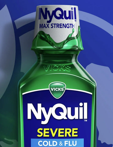 Vicks NyQuil jarabe para el alivio nocturno de la tos y la gripe SEVERE, 354ml