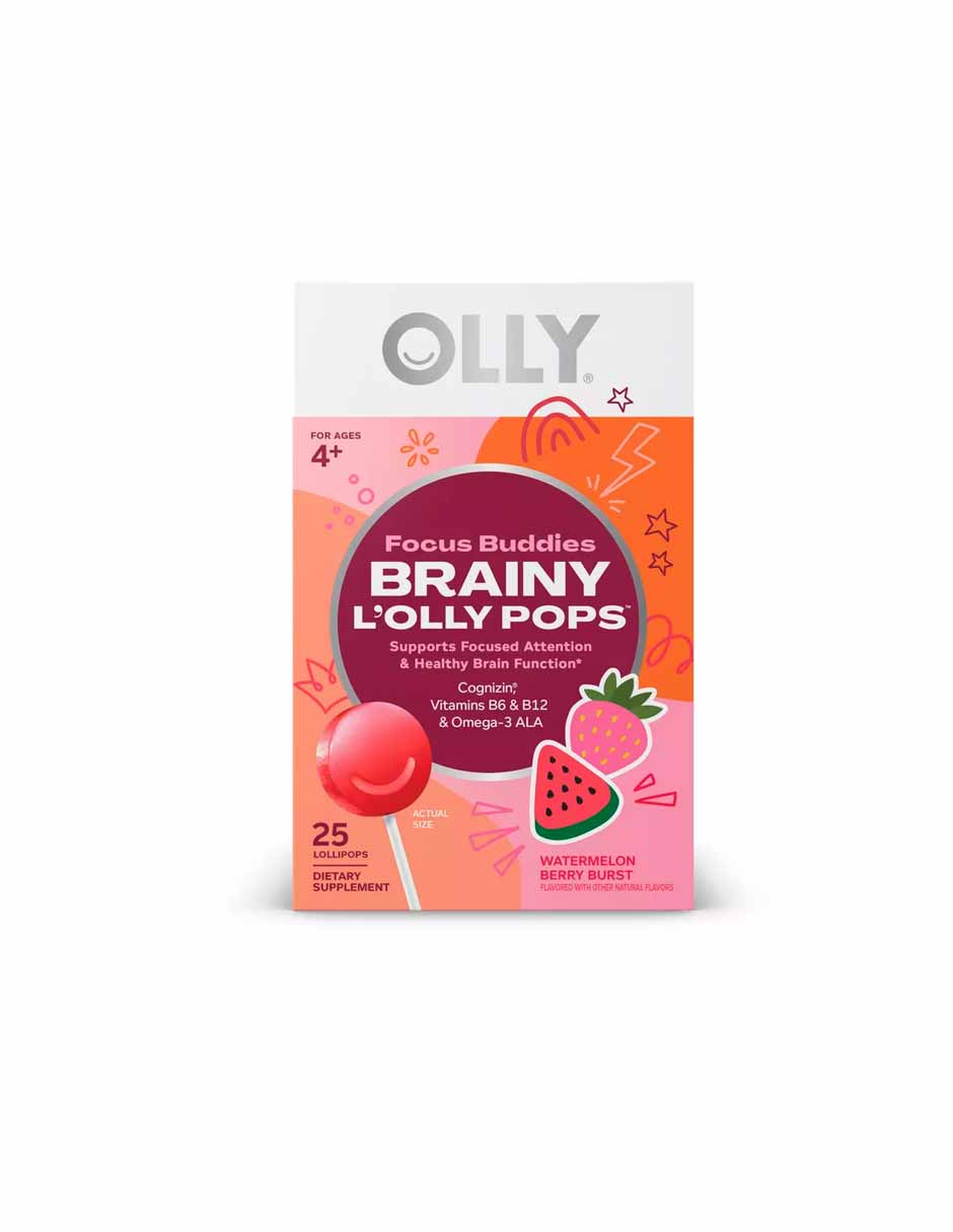 OLLY paletas para niños apoya la atención enfocada 25ct