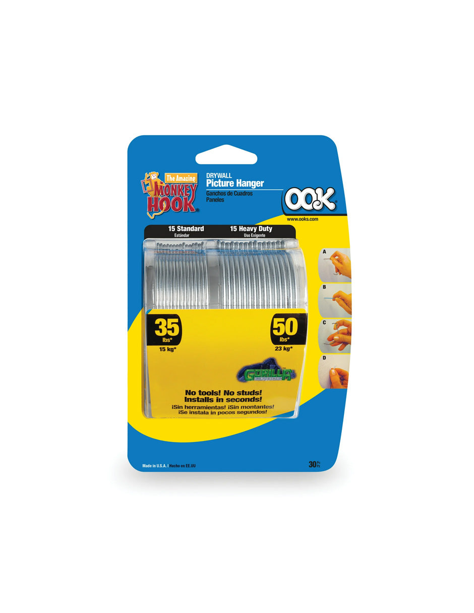 Ganchos Colgantes de Acero Monkey Hook OOK 30 pzas